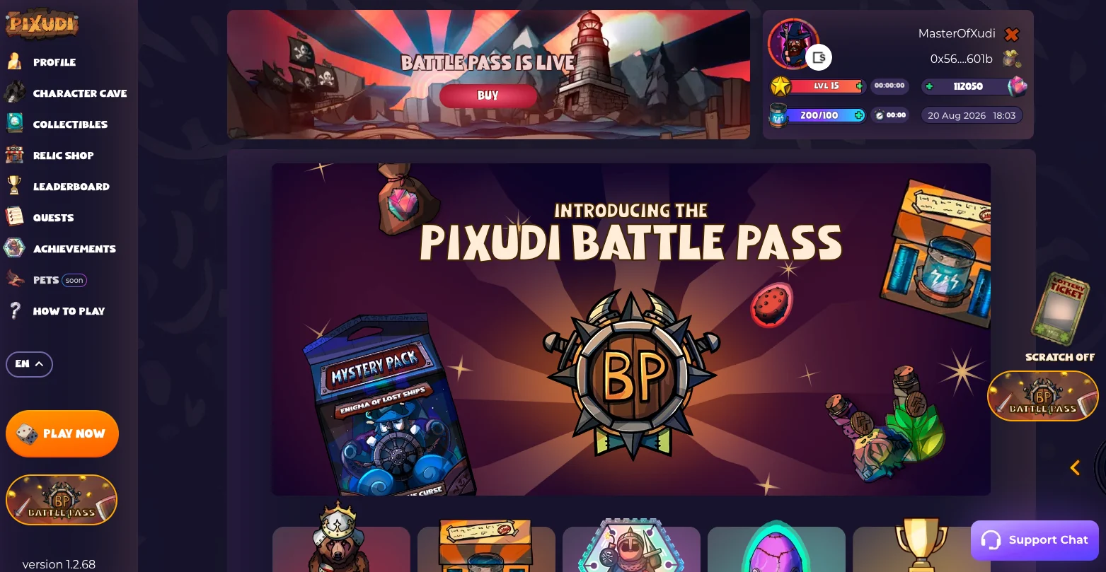 Pixudi game interface